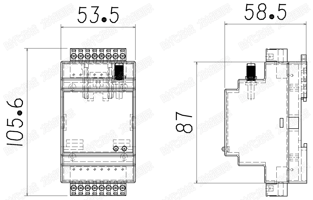 LC530 多功能在線(xiàn)監(jiān)測(cè)終端外觀尺寸
